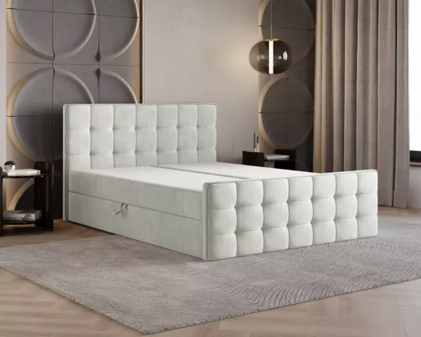 Łóżko kontynentalne VELIA | czarne | - obrazek 4