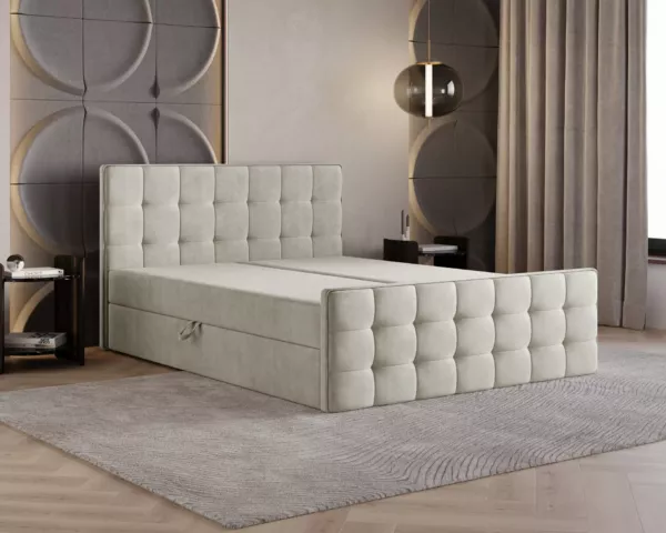 Łóżko kontynentalne VELIA | czarne | - obrazek 8