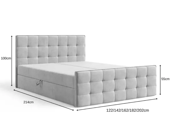 Łóżko kontynentalne VELIA | czarne | - obrazek 9