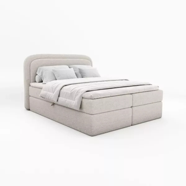 Łóżko kontynentalne Softy | beżowe | - obrazek 5