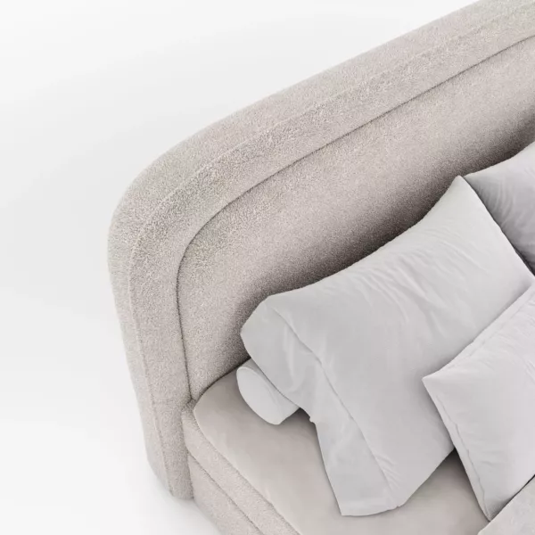 Łóżko kontynentalne Softy | beżowe | - obrazek 3