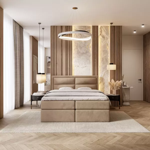 Łóżko kontynentalne Primo Box | ciepły brąz| - obrazek 4