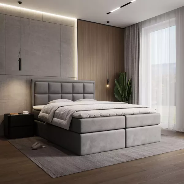 Łóżko kontynentalne Modern | szare | - obrazek 4