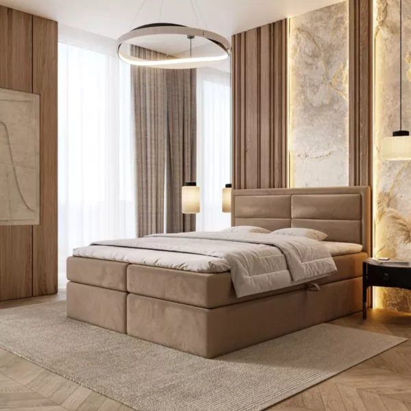 Łóżko kontynentalne Primo Box | ciepły brąz| - obrazek 3