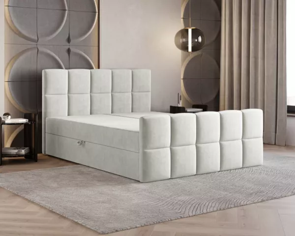 Łóżko kontynentalne Monaco | beżowe | - obrazek 9