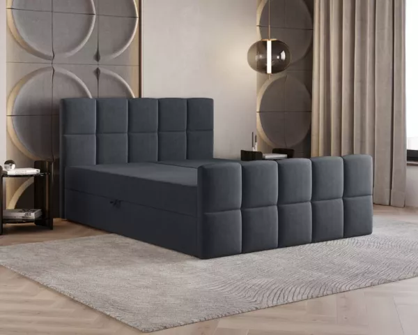 Łóżko kontynentalne Monaco | chłodny beż | - obrazek 8