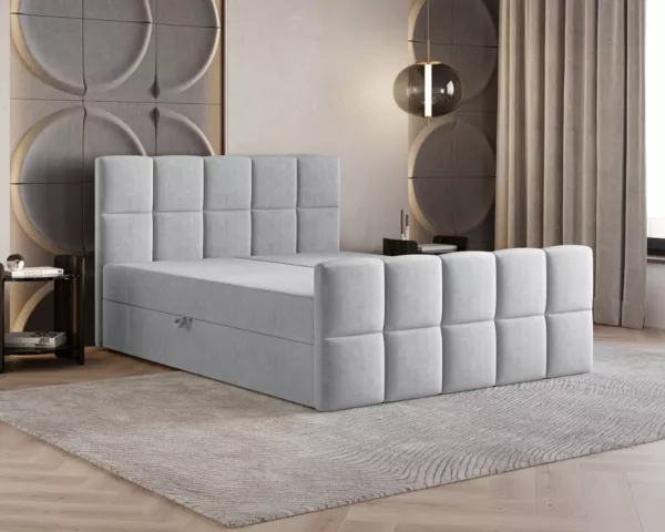 Łóżko kontynentalne Monaco | chłodny beż | - obrazek 4